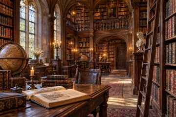 Zeitlose Pracht einer alten Bibliothek