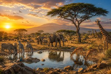 Goldene Safari am Wasserloch